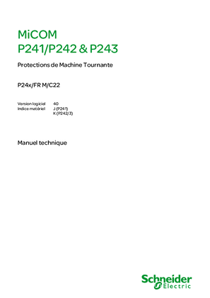 MiCOM P24x, Manuel (fichier global) P24x/FR M/C22