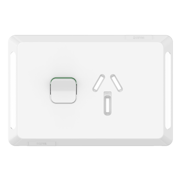Pro Series, Single Power Point Skin, Horizontal Mount, 250V, 20A, Clip-On