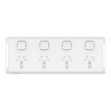 Clipsal Pro Series Quad Power Point Skin, Horizontal Mount, 250V, 10A, Clip-On
