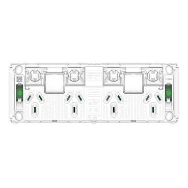 Pro Series, Grid Quad Switched Socket, 10A Horizontal