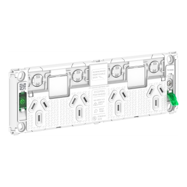 Grid Socket Sw Horiz Quad 2ExBlank 10A250V - Iso