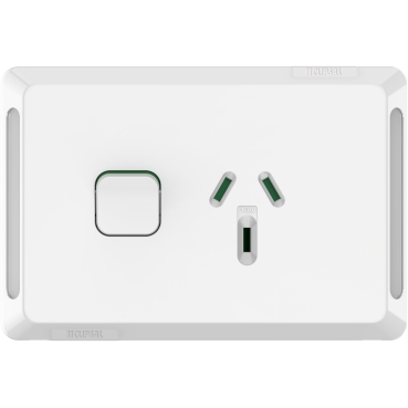 Pro Series, Single Power Point, Horizontal Mount, 250V, 10A