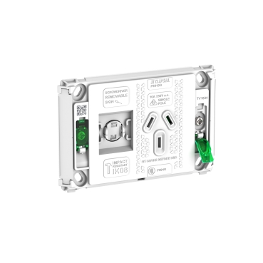 Pro Series, Grid Single Switched Socket, 10A Horizontal