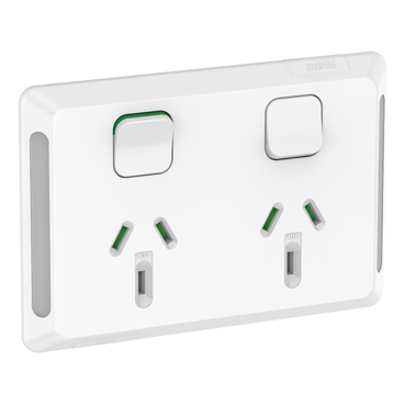 Pro Series, Twin Power Point, Horizontal Mount, 250V, 10A
