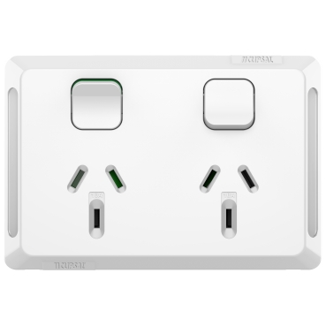 Clipsal Pro Series, Twin Power Point, Double Pole, Horizontal Mount, 250V, 10A