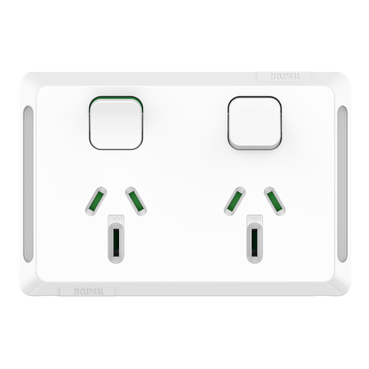 Pro Series, Twin Power Point, Horizontal Mount, 250V, 15A