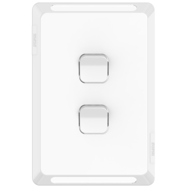 Clipsal Pro Series Switch Plate Skin, 2 Gang, Horizontal/Vertical Mount, Clip-On