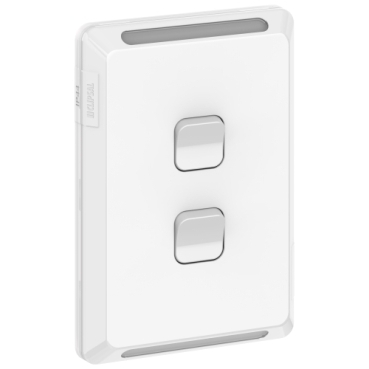 Clipsal Pro Switch, Vertical 2 Gang, 1/2 Way 20A, /16AX 250V, IP44
