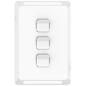 Clipsal Pro Series Switch Plate Skin, 3 Gang, Horizontal/Vertical Mount, Clip-On
