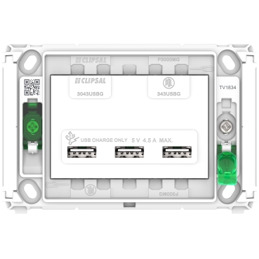 Pro Series, USB Charging Station Grid, 3 Outlet Type A
