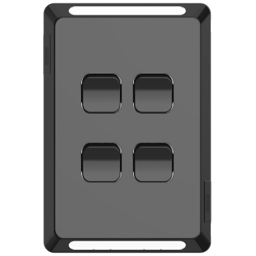 Clipsal Pro Switch Plate Skin, 4 Gang, Horizontal/Vertical Mount, Clip-On