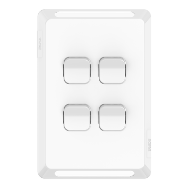 Clipsal Pro Series, Switch Plate Skin, 4 Gang, Horizontal/Vertical Mount, Clip-On