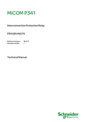 MiCOM P341, Manual (global file) P341/EN M/G74