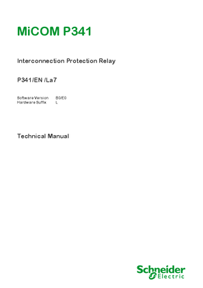 MiCOM P341, Manual (global file) P341/EN M/La7