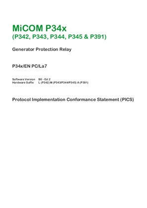 MiCOM P34x, IEC 61850 PICS & MICS & PIXIT & TICS 