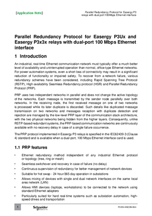 Easergy P3 Application Notes