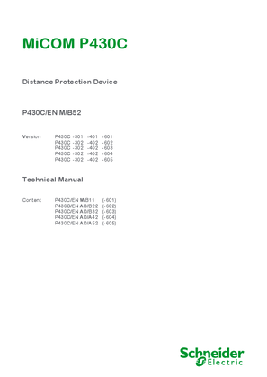 MiCOM P430C, Manual (global file) P430C/EN M/B52