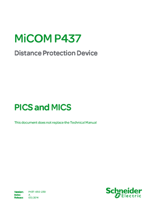 MiCOM P437, IEC -103 & IEC 61850