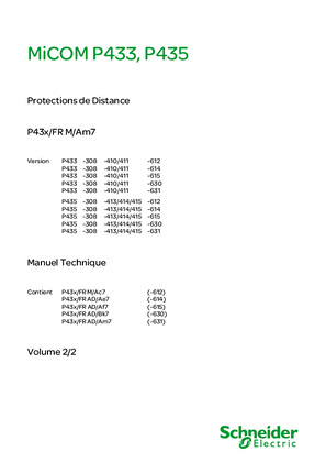 MiCOM P43x, Manuel (fichier global) P43x/FR M/Am7