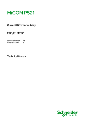 MiCOM P521, Manual (global file) P521/EN M/B93