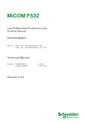 MiCOM P532, Manual (global file) P532/EN M/B21