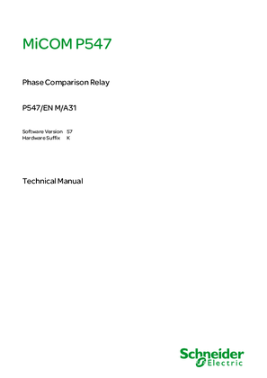 MiCOM P547, Manual (global file) P547/EN M/A31