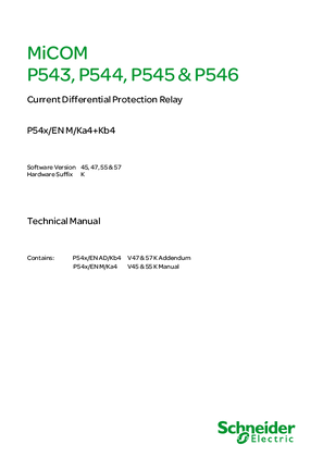 MiCOM P54x, Manual (global file) P54x/EN M/Ka4+Kb4