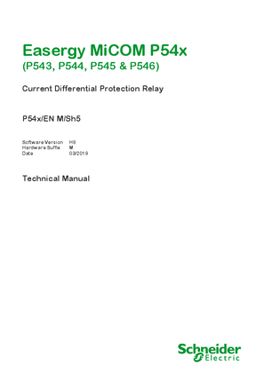 Easergy MiCOM P54x, Manual (global file) P54x_EN_M_Sh5__H9__M