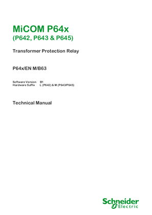 MiCOM P64x, Manual (global file) P64x/EN M/B63