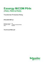 Easergy MiCOM P64x, Manual (global file) P64x/EN M/Fa3