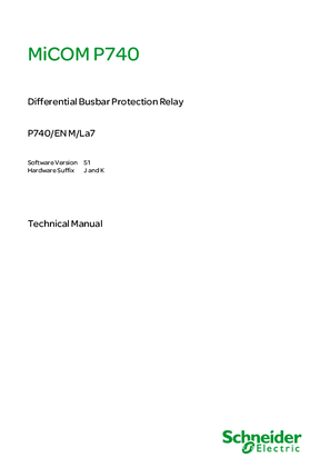 MiCOM P740, Manual (global file) P740/EN M/La7