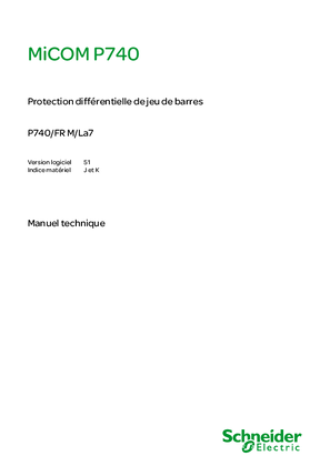 MiCOM P740, Manuel (fichier global) P740/FR M/La7