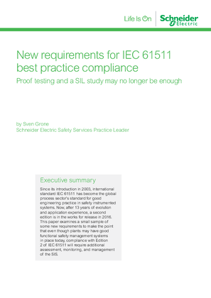 New requirements for IEC 61511 best practice compliance