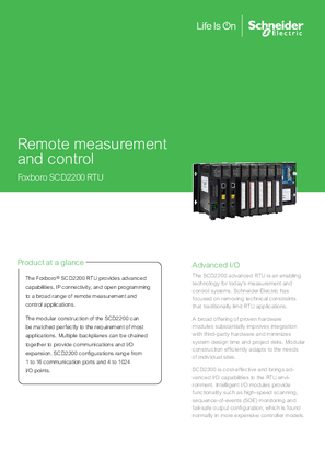 Remote measurement and control with Foxboro SCD2200 RTU 
