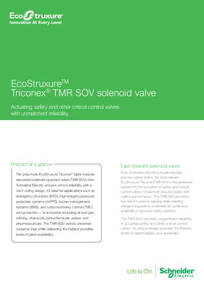 EcoStruxure™ Triconex® TMR SOV solenoid valve brochure