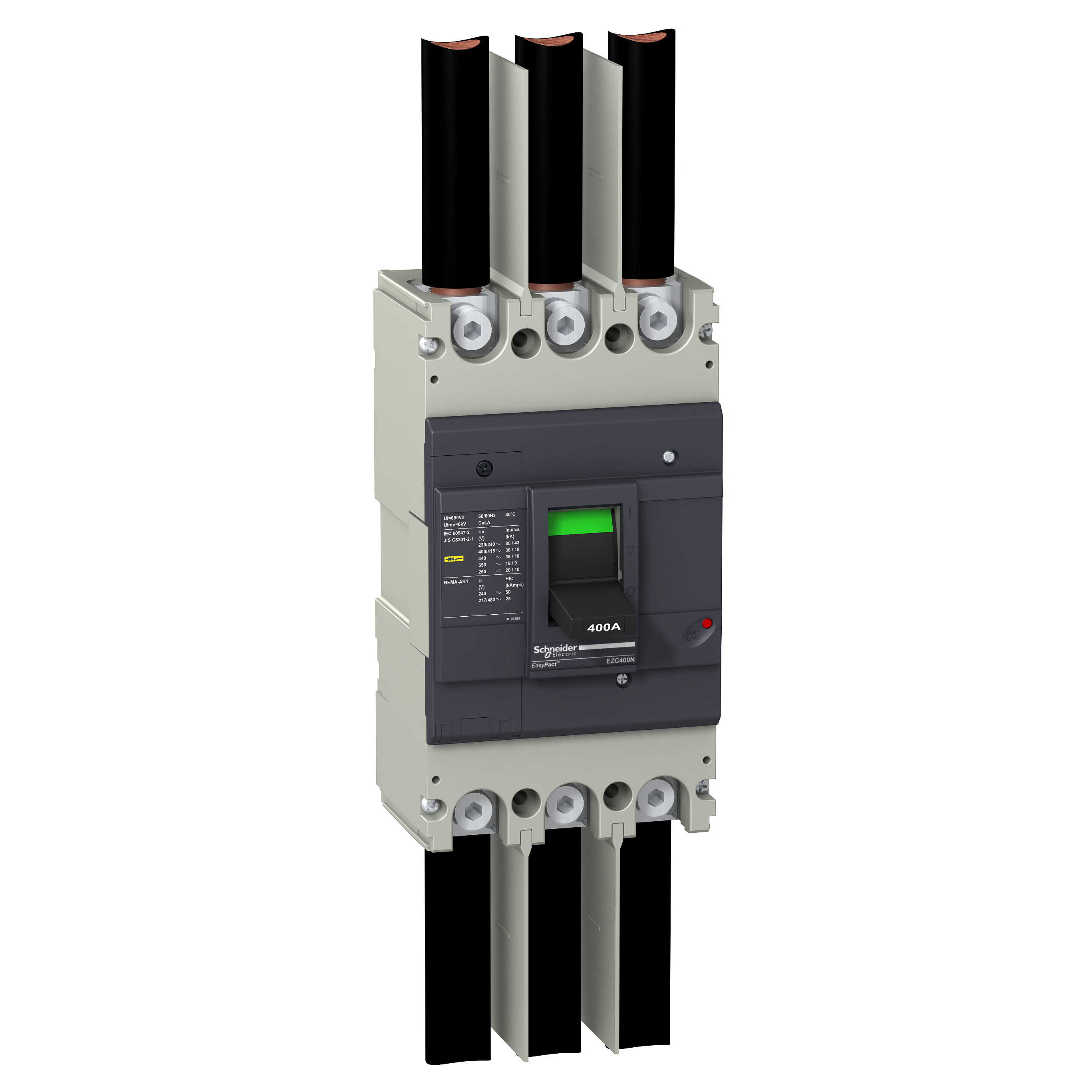 circuit breaker Easypact EZC400N - TMD - 400 A - 3 poles 3d