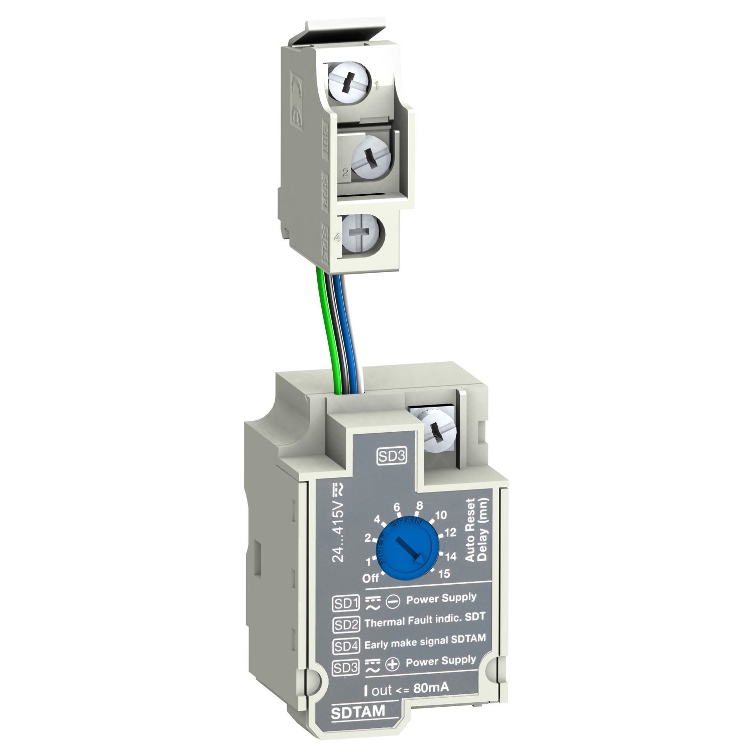 SDTAM contactor tripping module, ComPact NSX, motor protection, 24/415V AC/DC