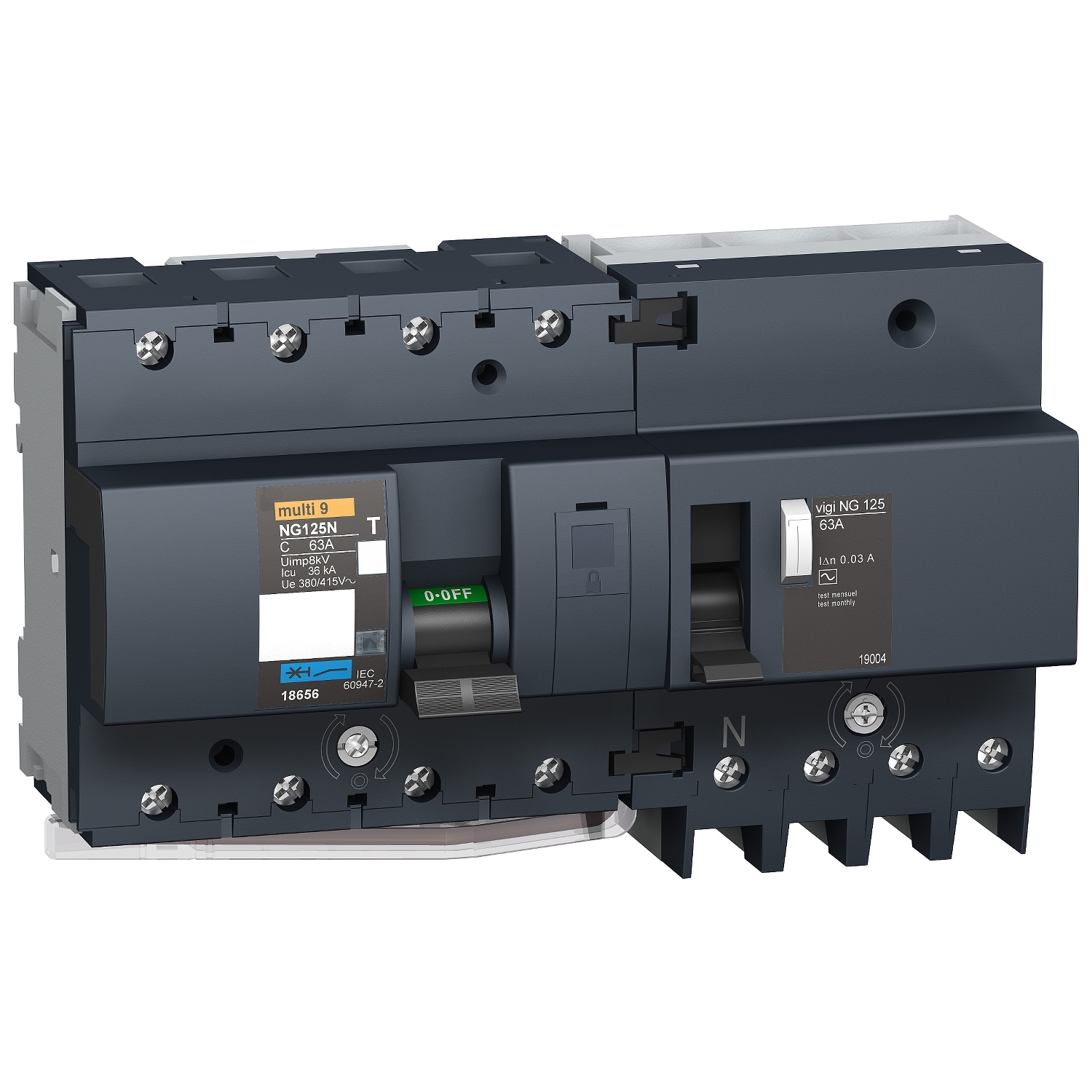 18656 - NG125 - circuit breaker - NG125N - 4P - 63A - C curve 