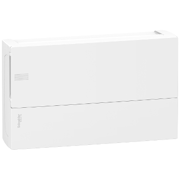 RESI9 MP Kiselosztó, teli ajtó, falon kívüli, 1x18 modul, PEN sín, fehér - MIP12118