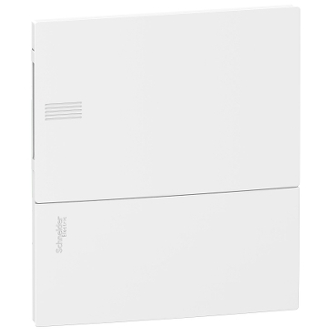 RESI9 MP Kiselosztó, teli ajtó, süllyesztett, 1x8 modul, PEN sín, komplett, fehér - MIP22108