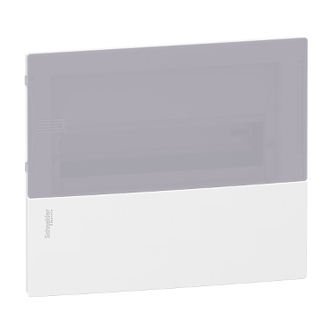 RESI9 MP Kiselosztó, tejüveg hatású átlátszó ajtó, süllyesztett, 1x12 modul, PEN sín, komplett, fehér - MIP22112T