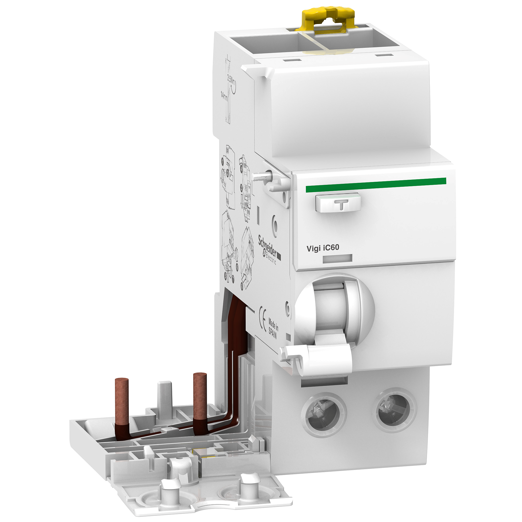Vigi iC60 - earth leakage add-on block - 2P - 63A - 300mA - AC type
