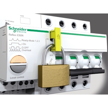 Reflex iC60: DIN rail miniature integrated control circuit breaker with integrated padlocking facility