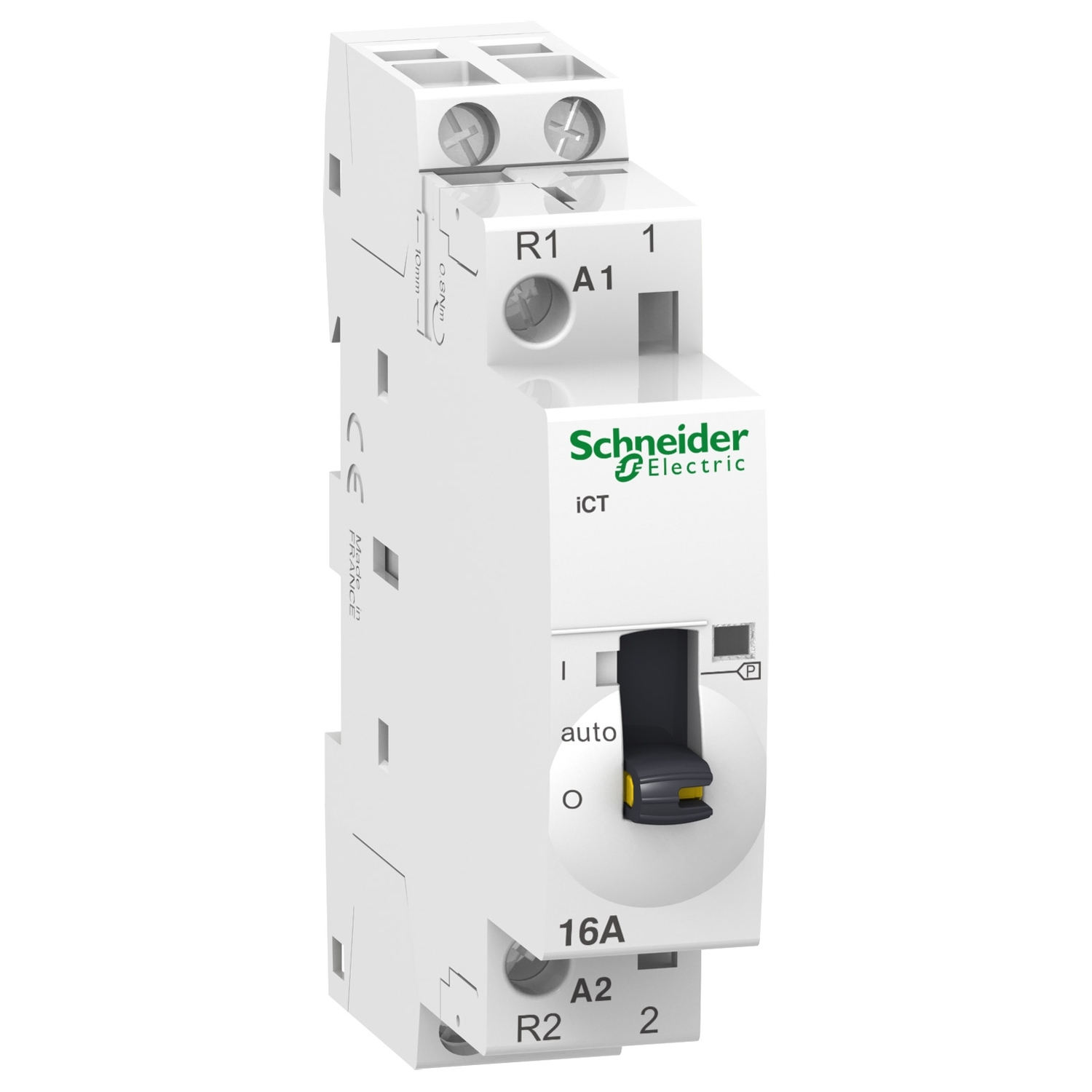 Installációs kontaktor sorolható 16A 250V AC 1-z 1-ny 230-240V AC-műk 1mod Acti9 iCT Schneider