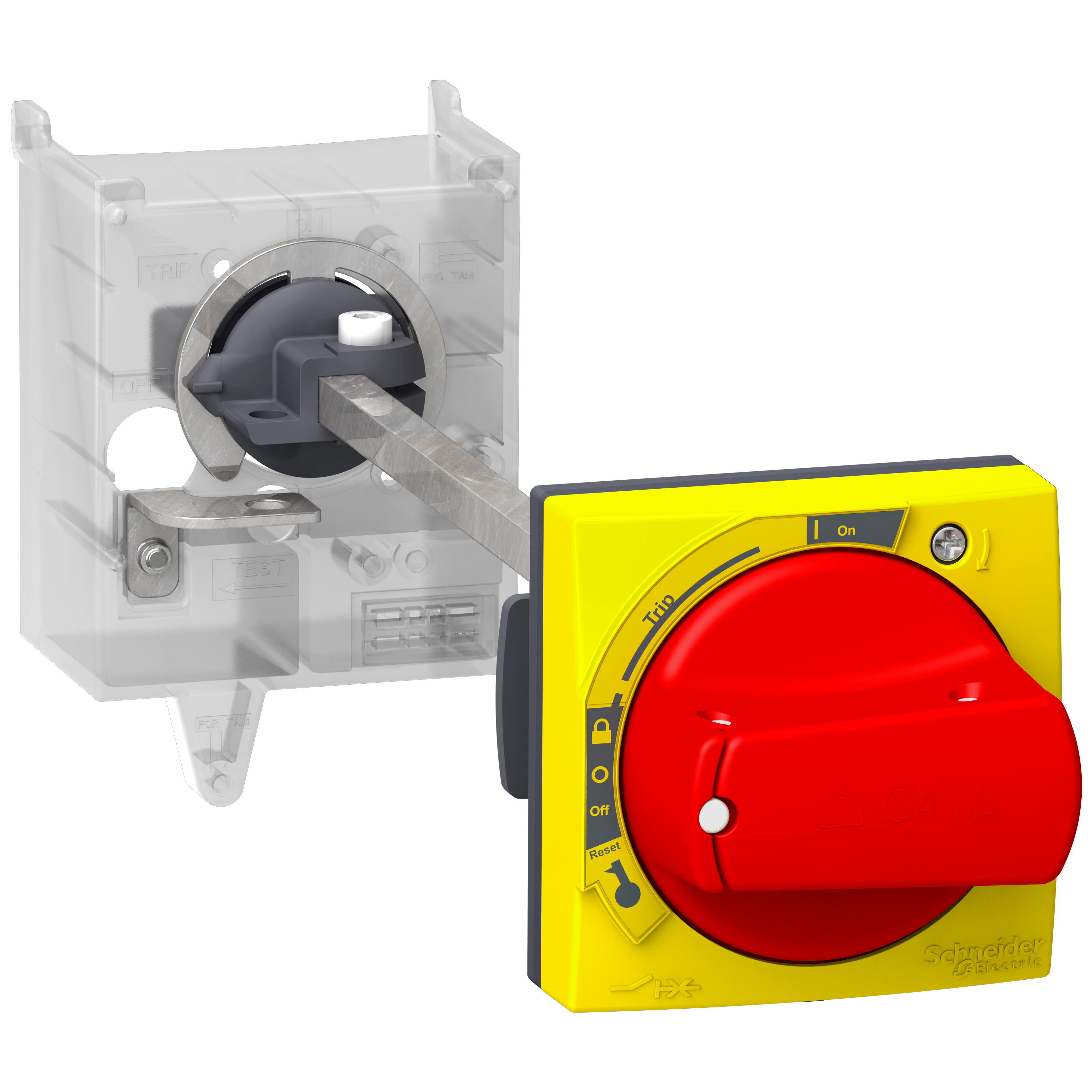 KIT IP54 RED HANDLE - SHAFT FRONT GV3P/L