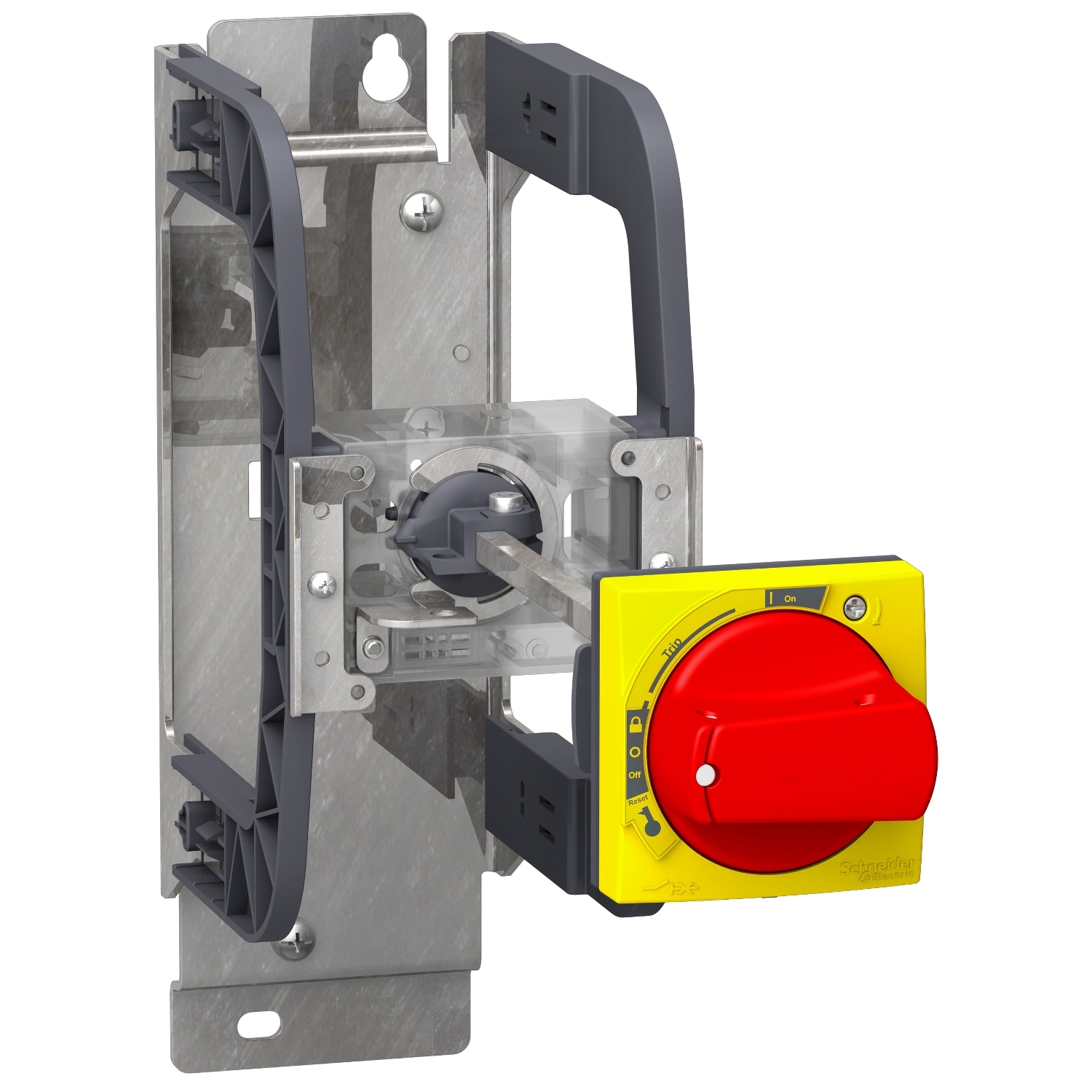 Mounting bracket kit, TeSys Ultra, IP54, red, with trip indication, with extended rotary handle, for LUB