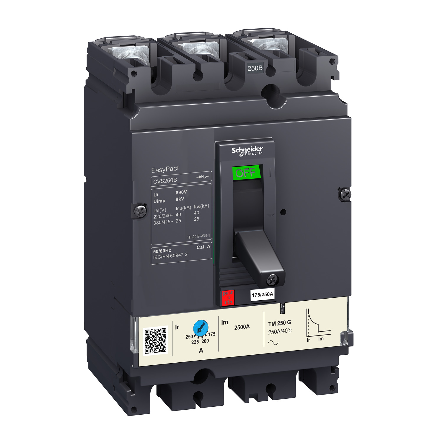 SCHNEIDER ELECTRIC INTERRUPTOR AUTOMÁTICO CVS100B 25KA TMD50 3P3D