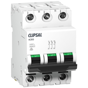 Clipsal MAX4 Miniature Circuit Breaker 3P 63 A C Curve 6000 A 415 V