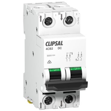 MCB DC commercial  2P 2 modules; Max 4; Clipsal