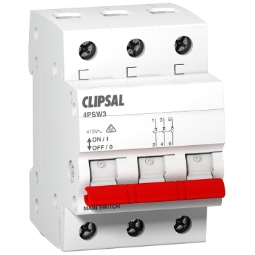 Isolator commercial  3P 3 modules; Max 4; Clipsal